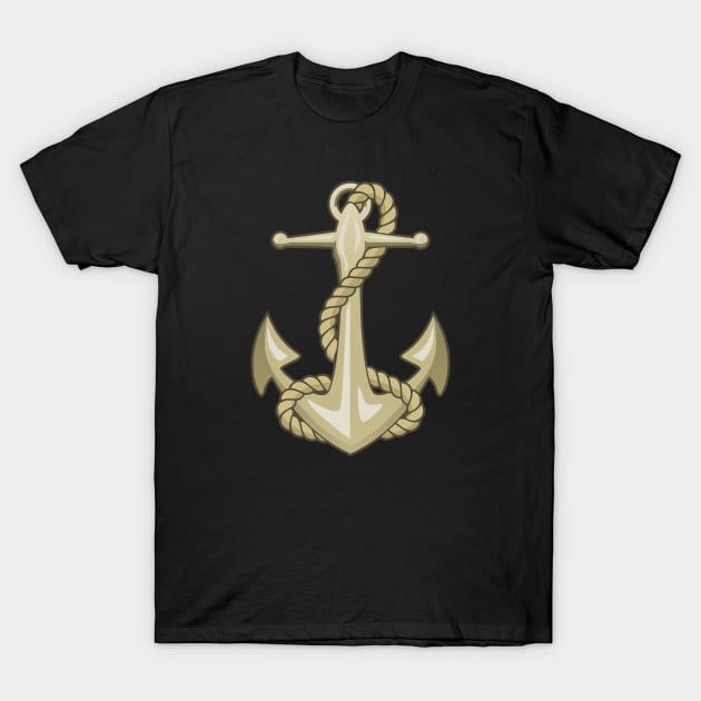 Gold Anchor and Rope T-Shirt by hobrath